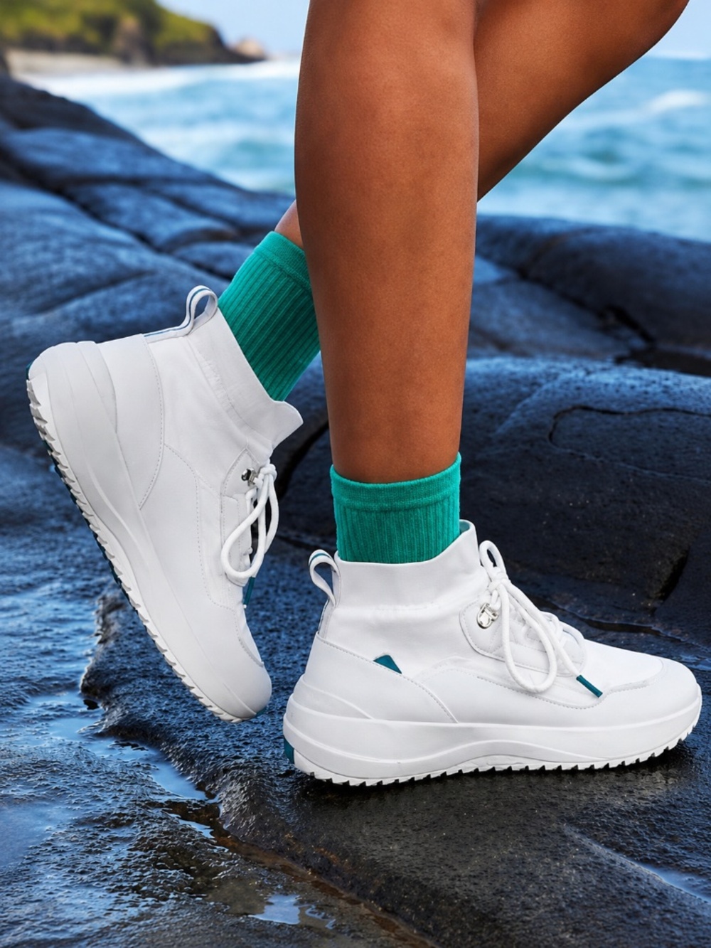 Vessi Cloudburst Stormburst High Top Sneaker NWT Waterproof Frost White Size 8